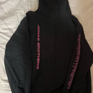 Black Hoodie with Pink Jonas Brothers “Happiness Begins” 2019 tour merch